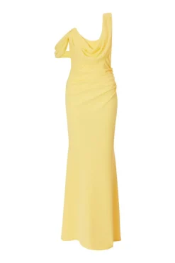 Quiz Drop Sleeve Maxi Dress Lemon New