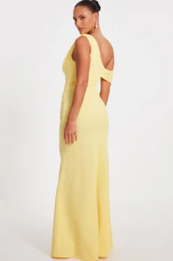 Quiz Drop Sleeve Maxi Dress Lemon New