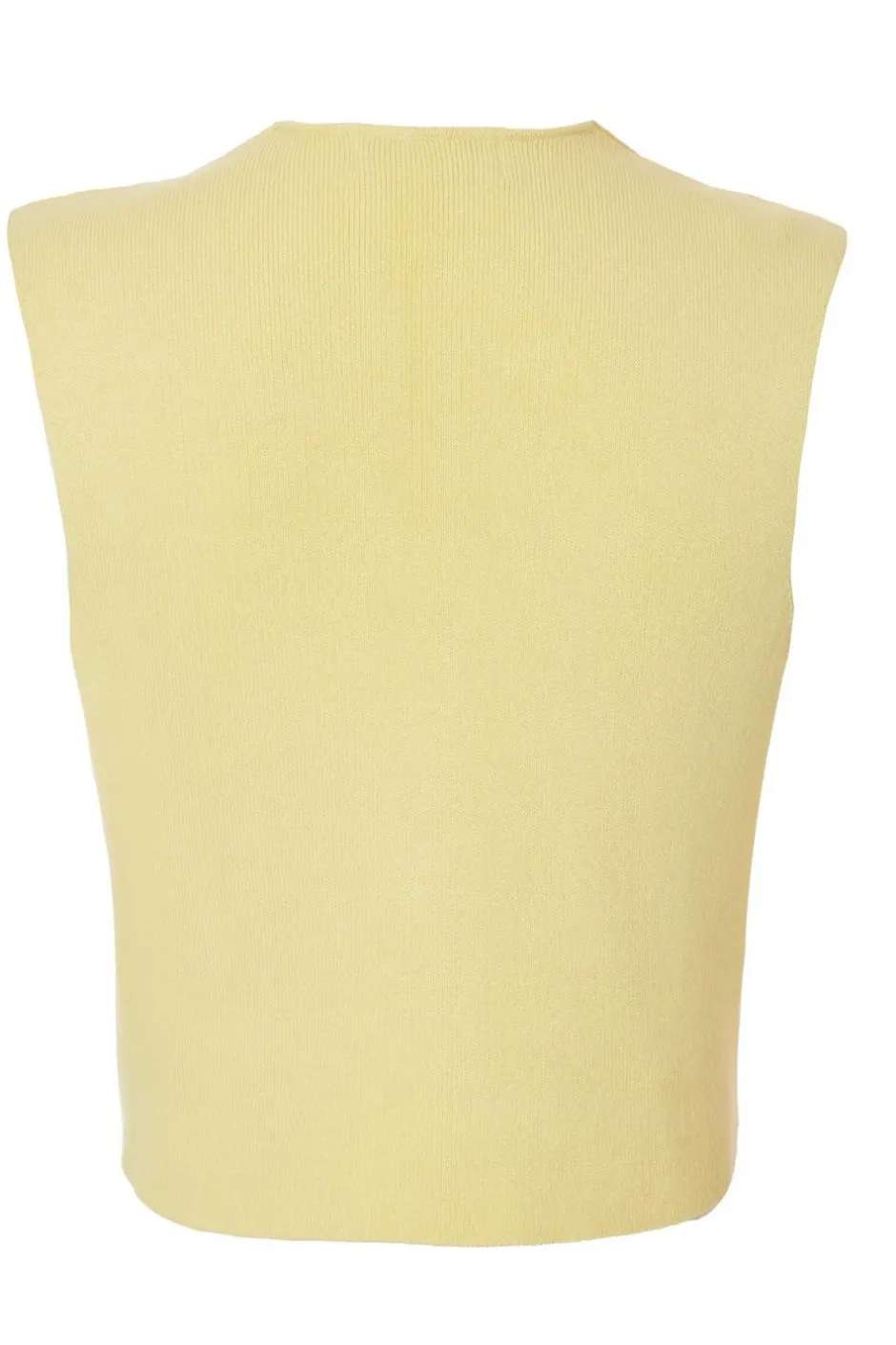 Quiz Knitted Button Front Waistcoat Lemon Sale