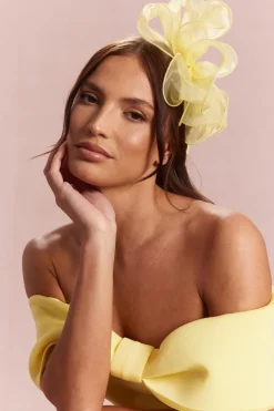 Quiz Mesh Headband Fascinator Lemon Online