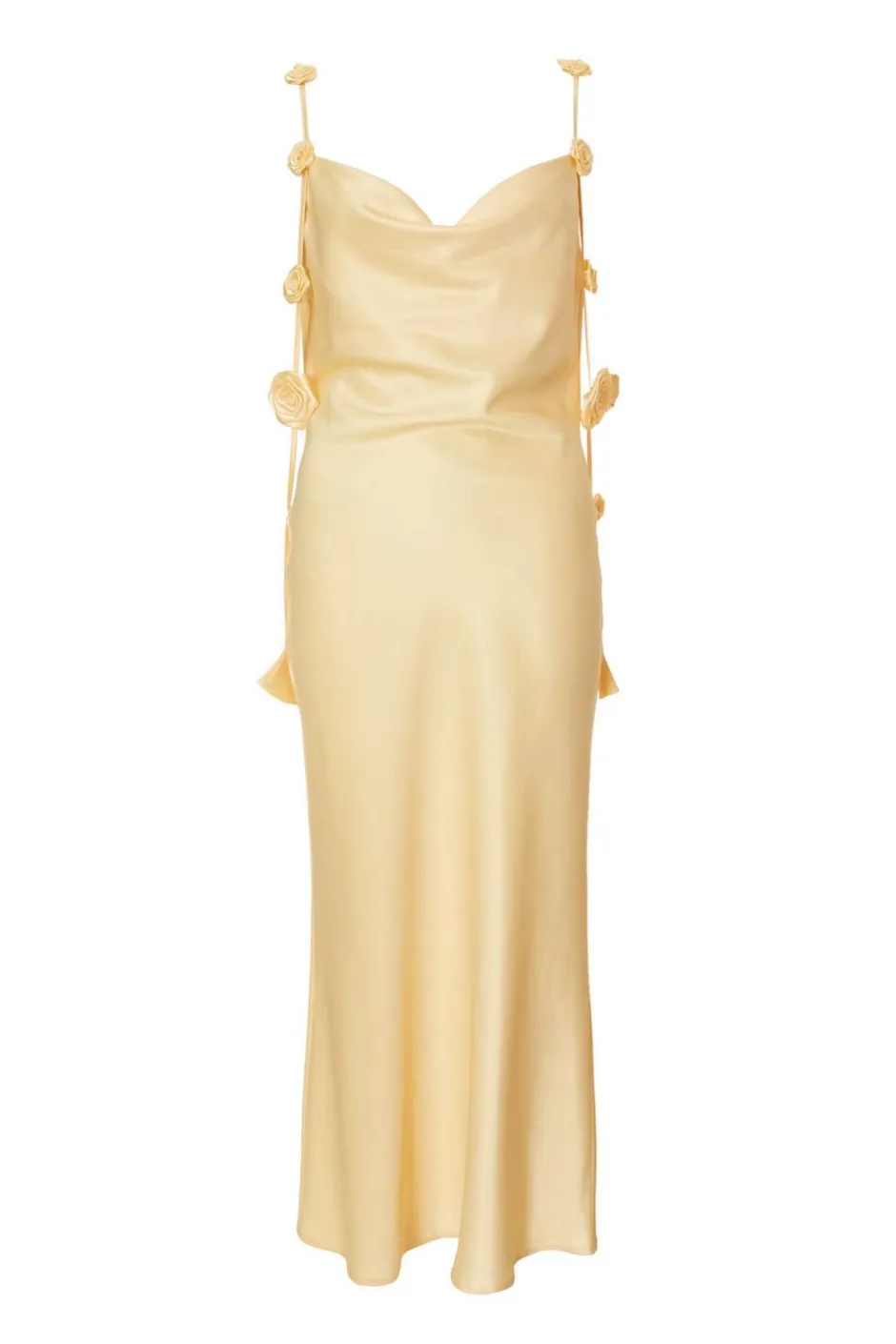 Quiz Satin Midaxi Dress Lemon Clearance