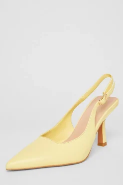 Quiz Sling Back Court Heels Lemon