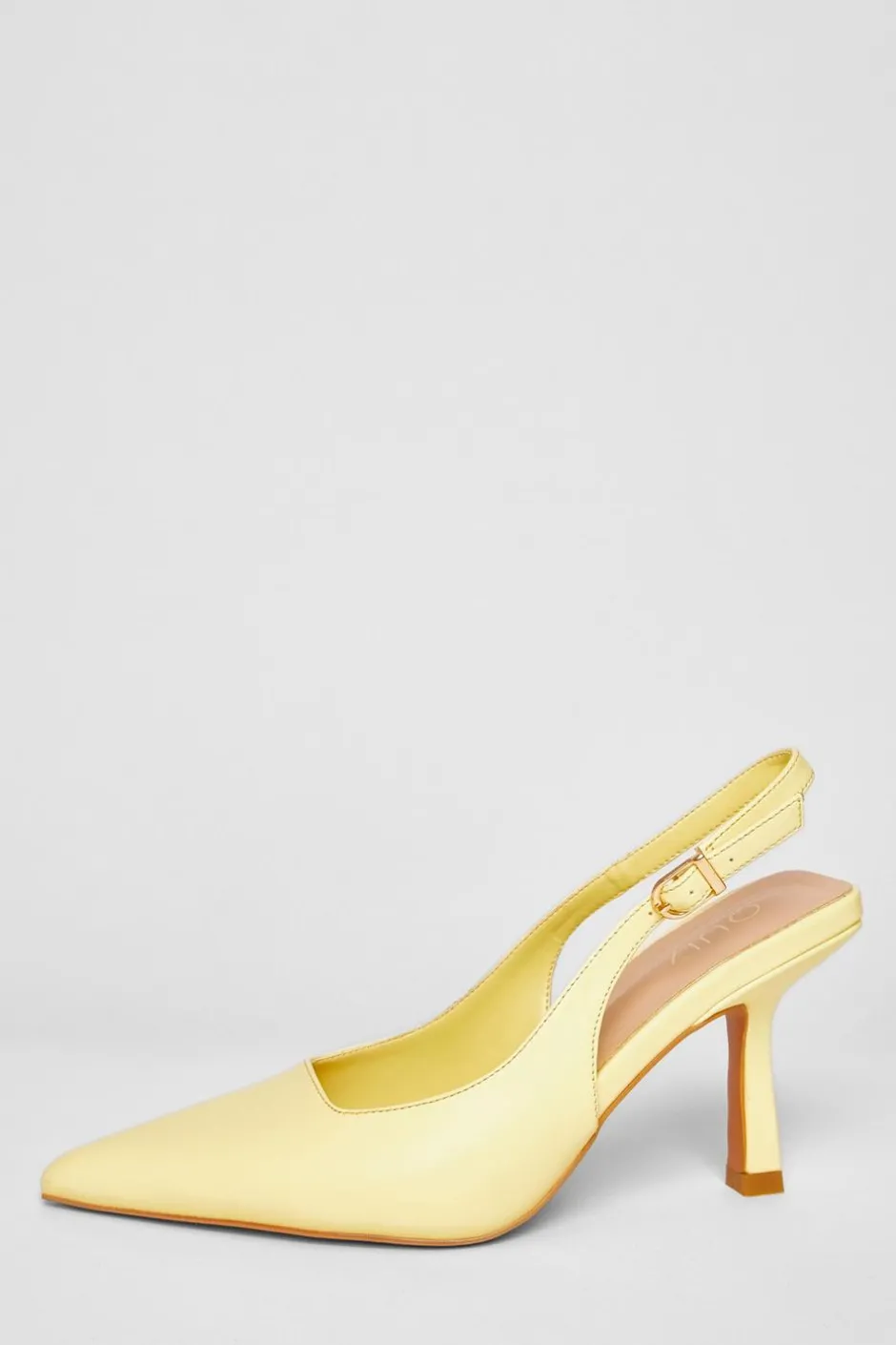 Quiz Sling Back Court Heels Lemon