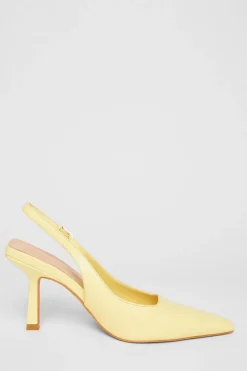 Quiz Sling Back Court Heels Lemon
