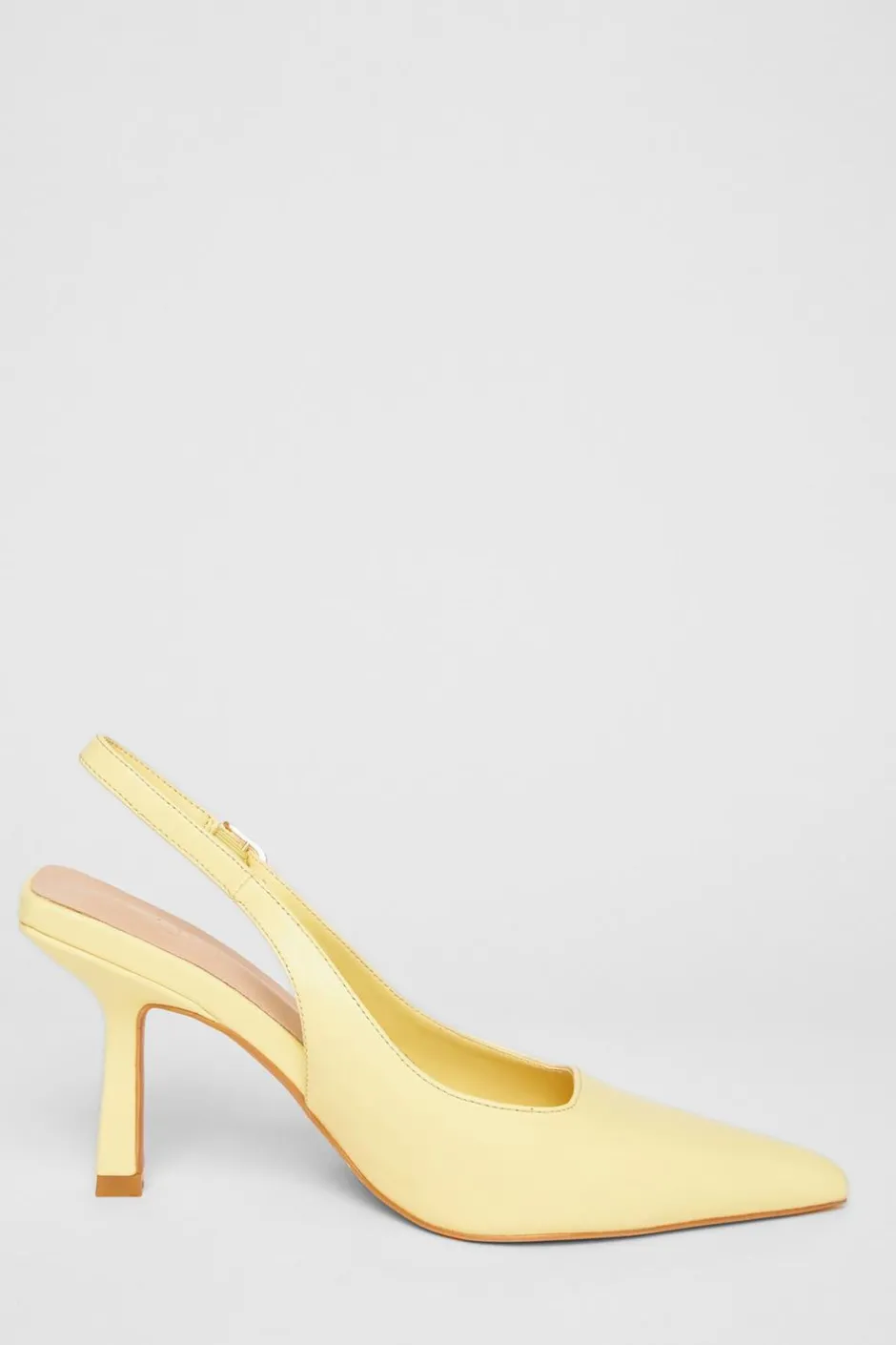 Quiz Sling Back Court Heels Lemon