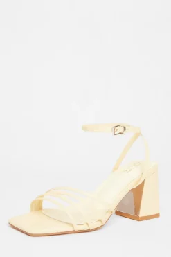Quiz Strappy Heels Lemon Outlet