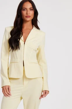 Quiz Tailored Blazer Lemon Sale
