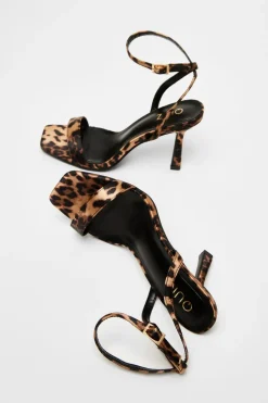 Quiz Leopard Print Barely There Heels Multi Hot