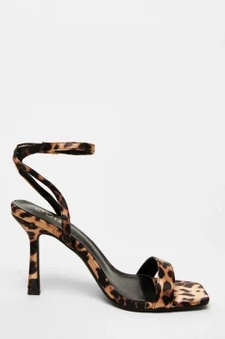 Quiz Leopard Print Barely There Heels Multi Hot