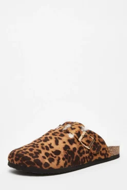 Quiz Leopard Print Faux Suede Mules Multi Outlet
