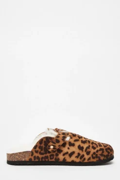 Quiz Leopard Print Faux Suede Mules Multi Outlet