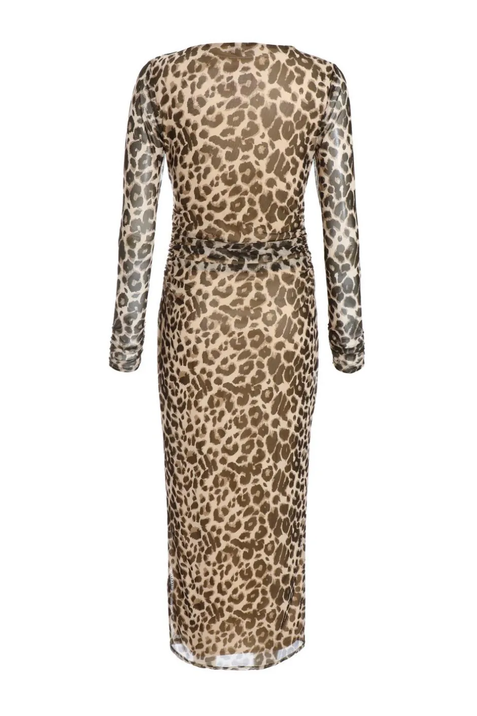 Quiz Leopard Print Mesh Midaxi Dress Outlet