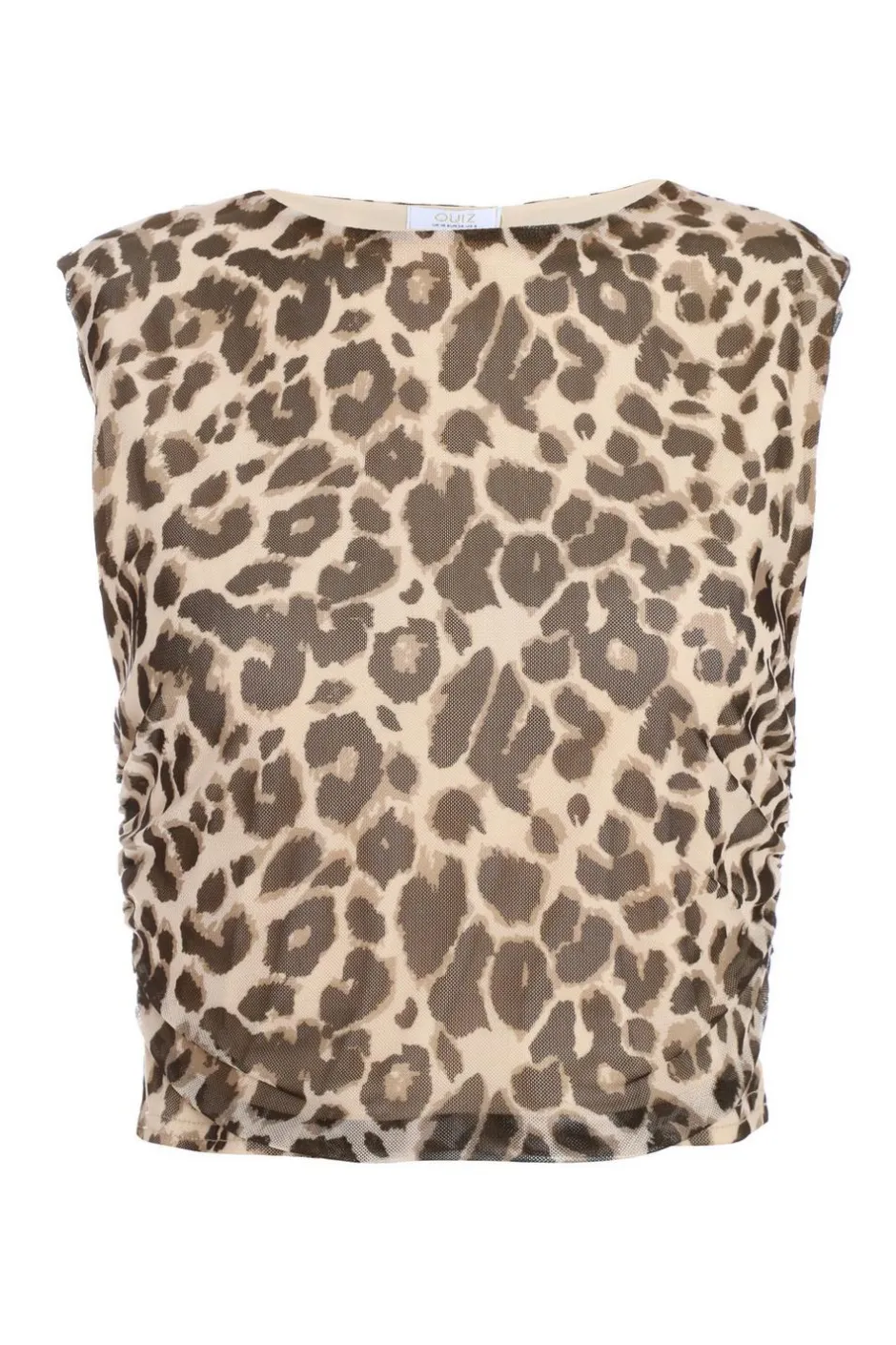 Quiz Leopard Print Mesh Top Best