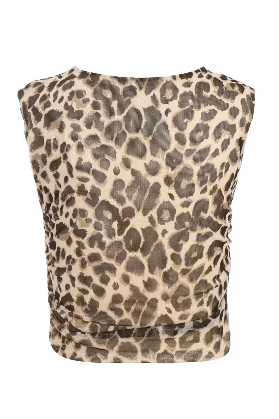 Quiz Leopard Print Mesh Top Best