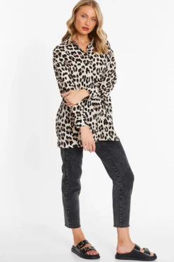 Quiz Leopard Print Oversized Blouse Outlet