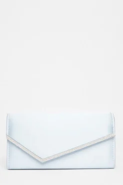 Quiz Diamante Clutch Light Blue Hot