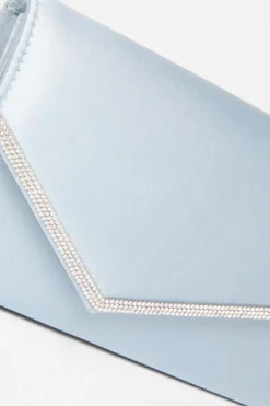 Quiz Diamante Clutch Light Blue Hot