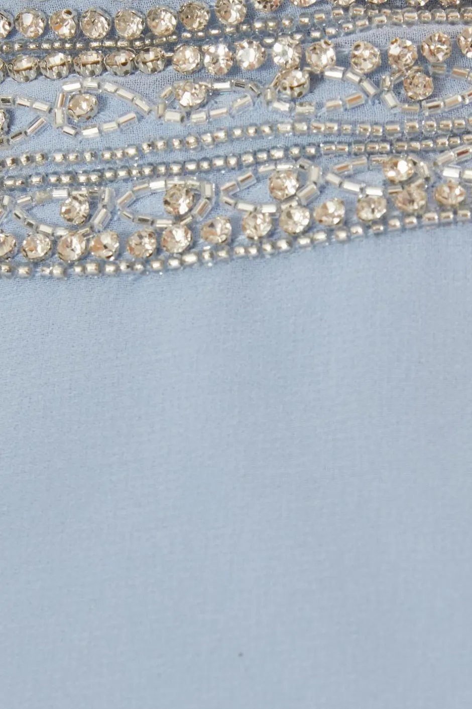 Quiz Embellished Chiffon Maxi Dress Light Blue Clearance