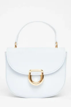 Quiz Light Faux Leather Top Handle Bag Blue Online