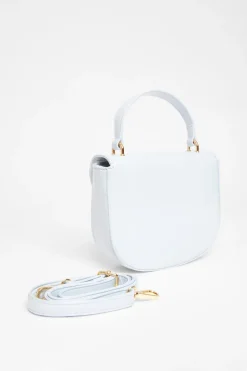 Quiz Light Faux Leather Top Handle Bag Blue Online