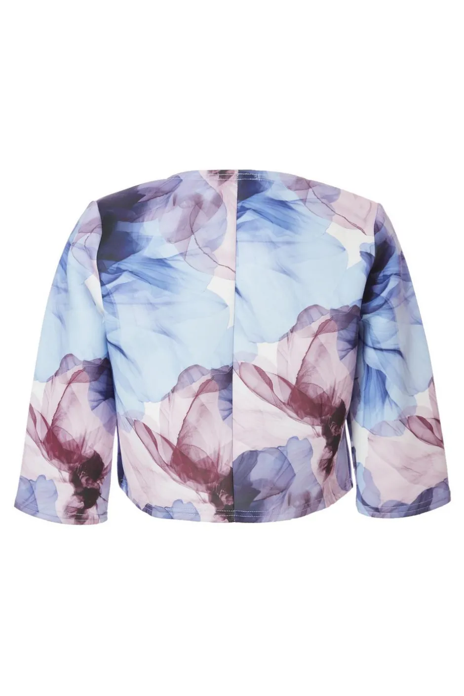 Quiz Light Blue Floral Cropped Jacket Sale