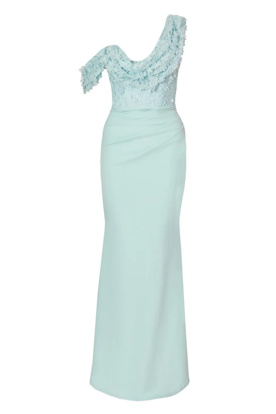 Quiz Floral Ruched Maxi Dress Light Blue Sale