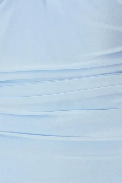 Quiz Knot Front Mini Dress Light Blue New