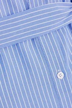 Quiz Light Blue Pinstripe Mini Shirt Dress Outlet