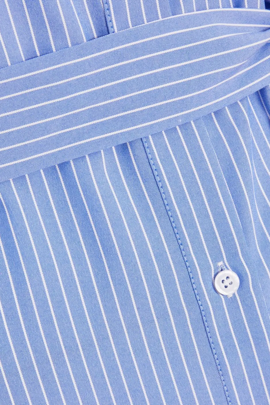 Quiz Light Blue Pinstripe Mini Shirt Dress Outlet