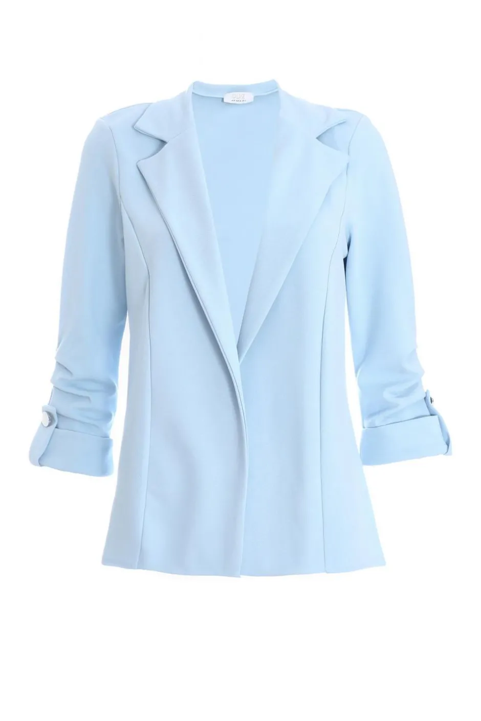 Quiz Light Blue Ruched Sleeve Blazer Outlet