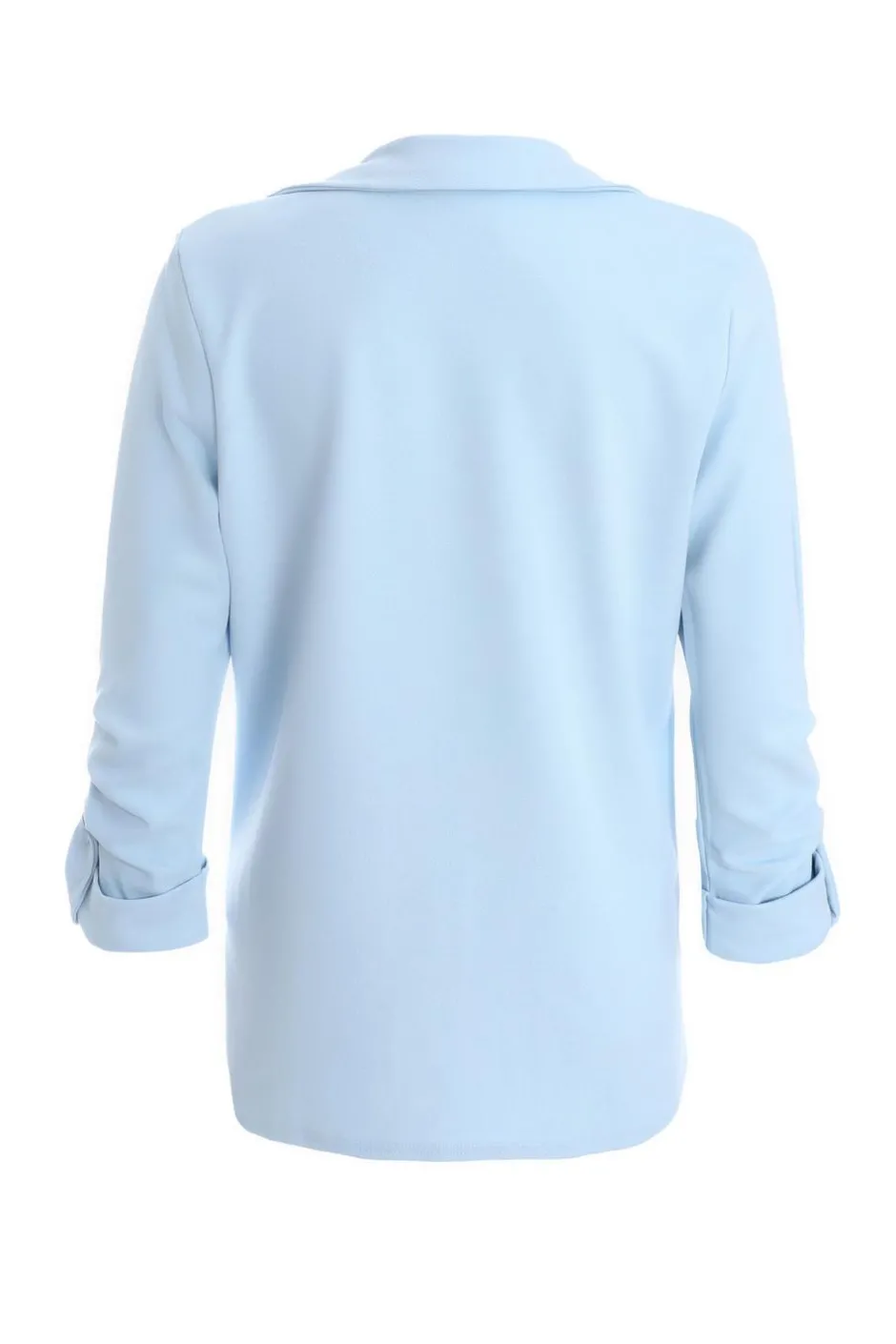 Quiz Light Blue Ruched Sleeve Blazer Outlet