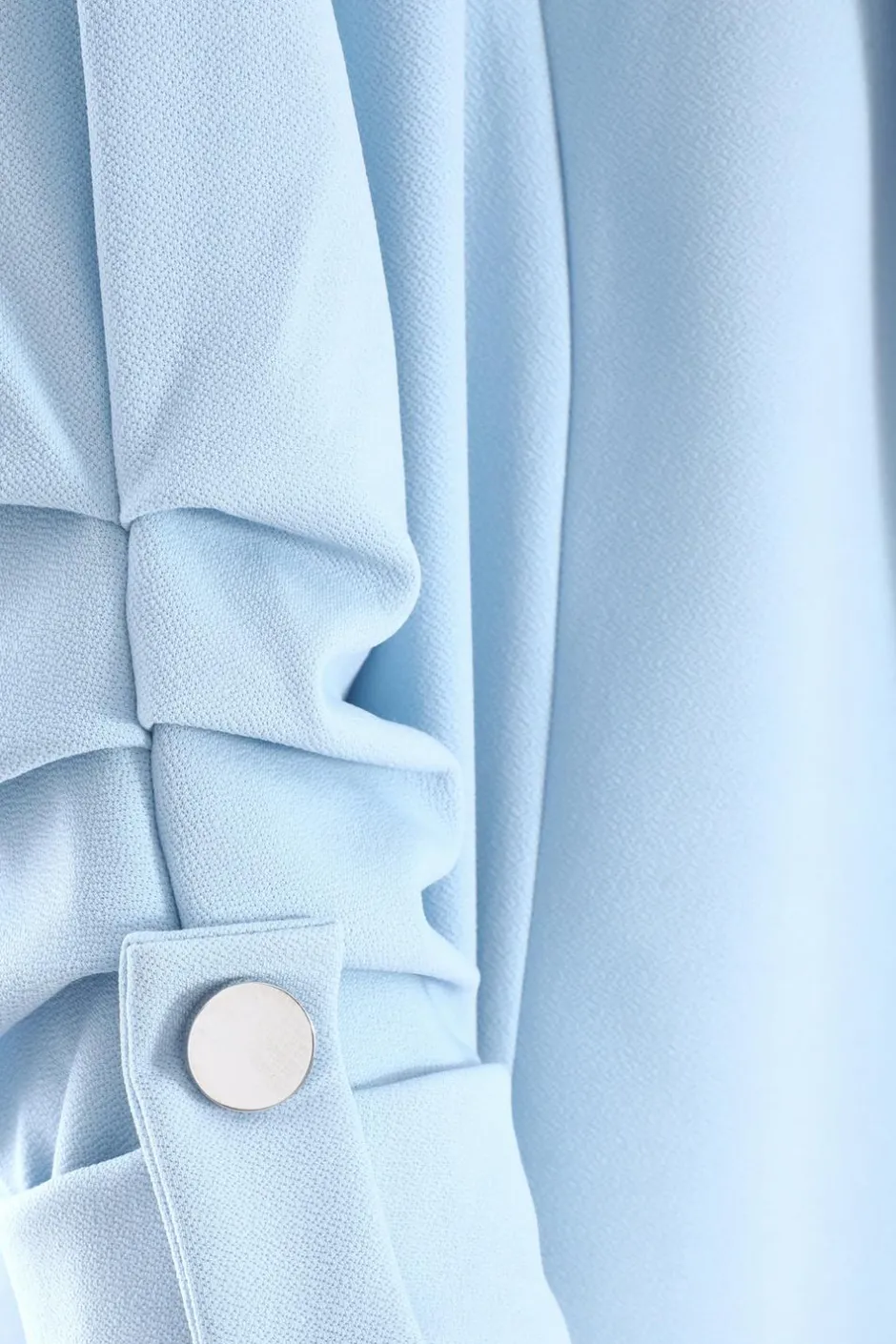 Quiz Light Blue Ruched Sleeve Blazer Outlet