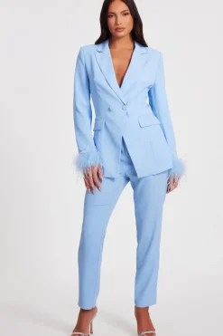 Quiz Light Blue Tailored Trousers Clearance