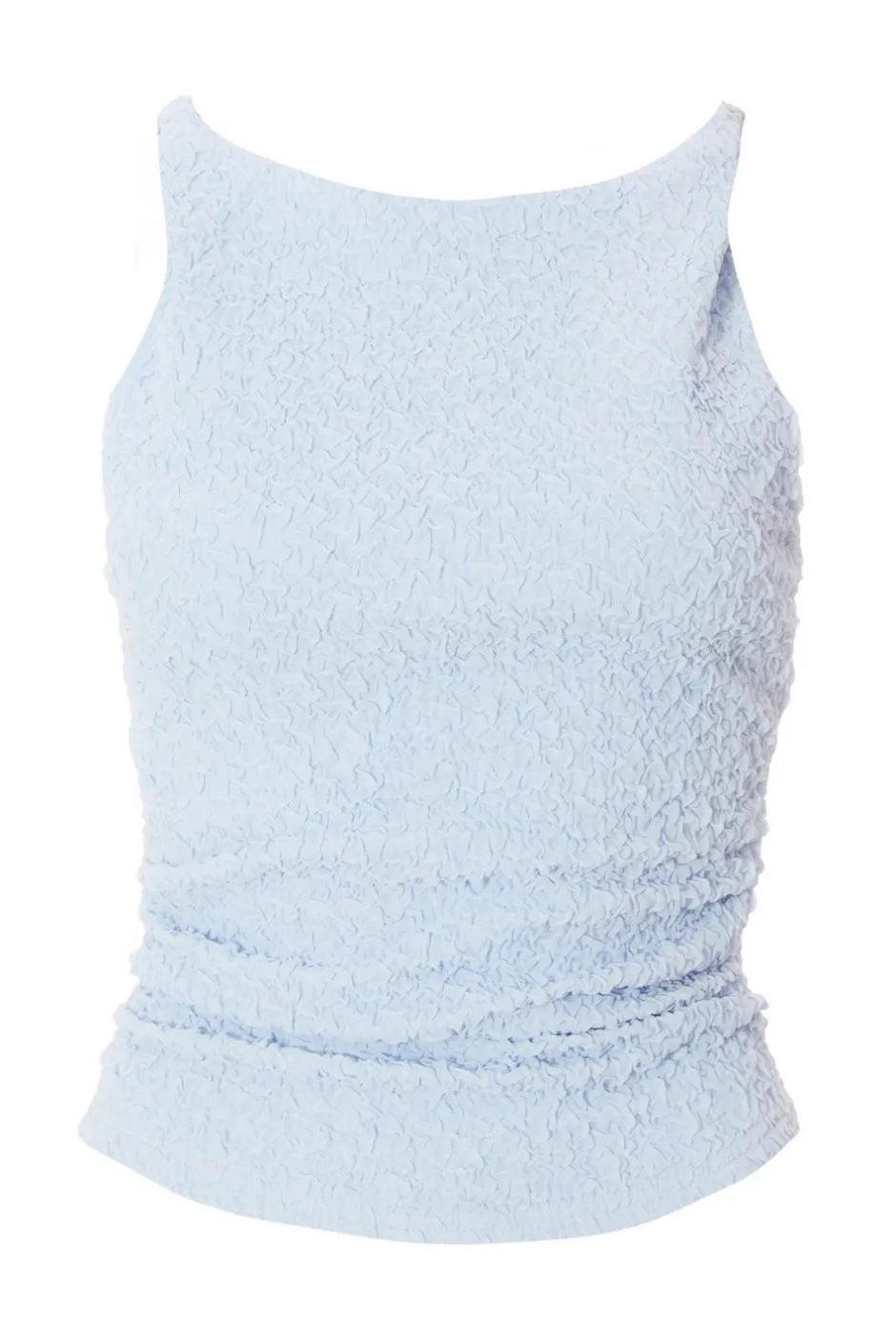 Quiz Textured Mesh Top Light Blue Online