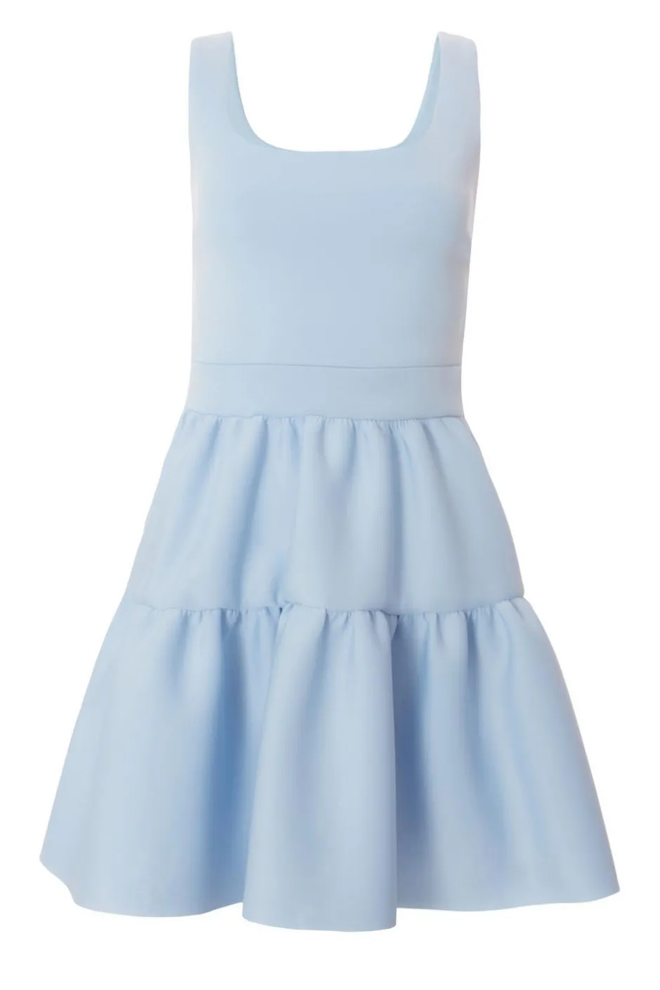 Quiz Light Blue Tiered Skater Mini Dress New