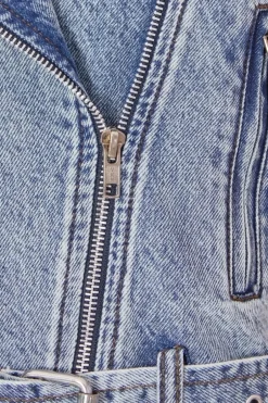 Quiz Biker Jacket Light Denim Outlet