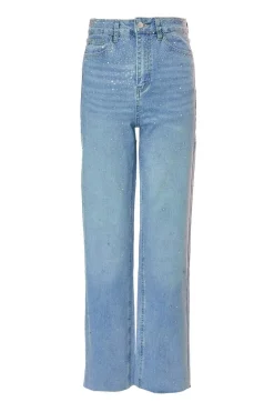 Quiz Light Denim Embellished Jeans Clearance