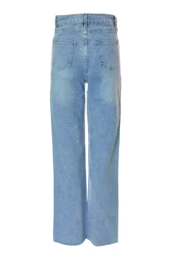 Quiz Light Denim Embellished Jeans Clearance
