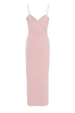 Quiz Light Pink Diamante Ruched Maxi Dress Best