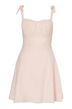 Quiz Dobby Ruched Dress Light Pink New