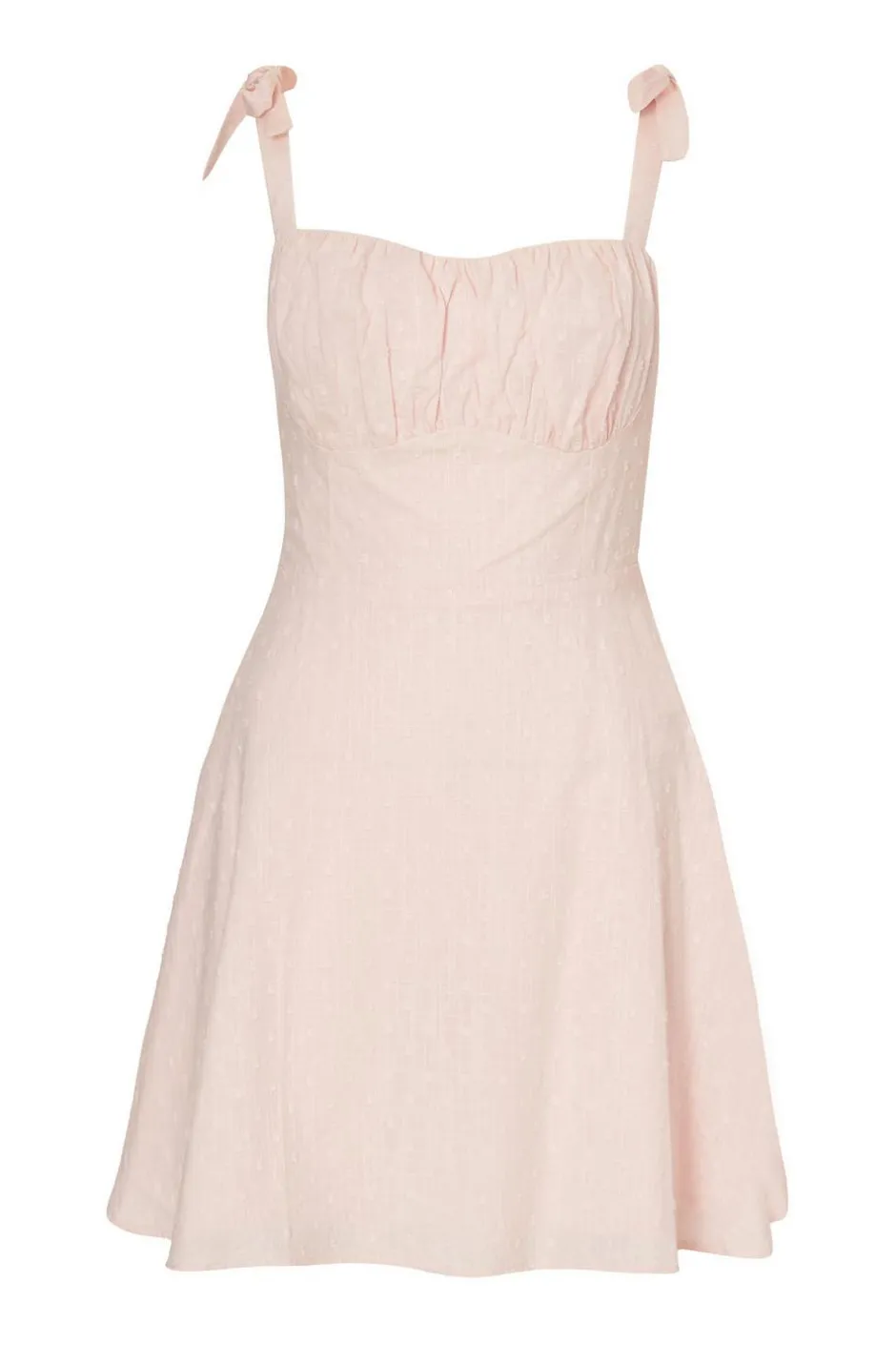 Quiz Dobby Ruched Dress Light Pink New