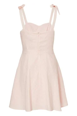 Quiz Dobby Ruched Dress Light Pink New