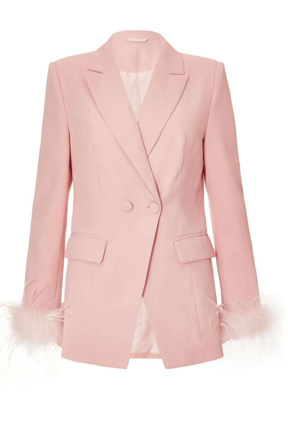 Quiz Feather Trim Blazer Light Pink Online