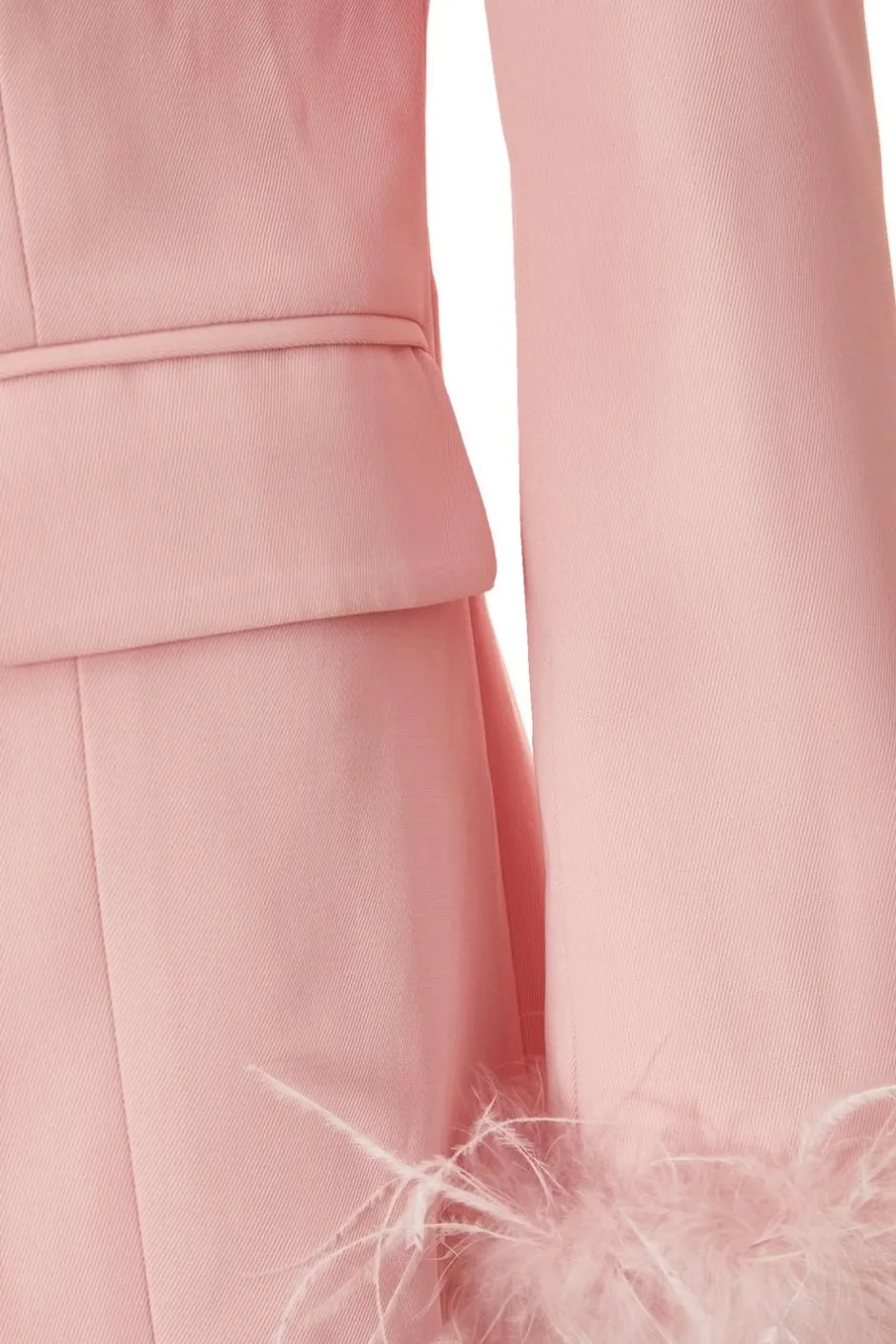 Quiz Feather Trim Blazer Light Pink Online