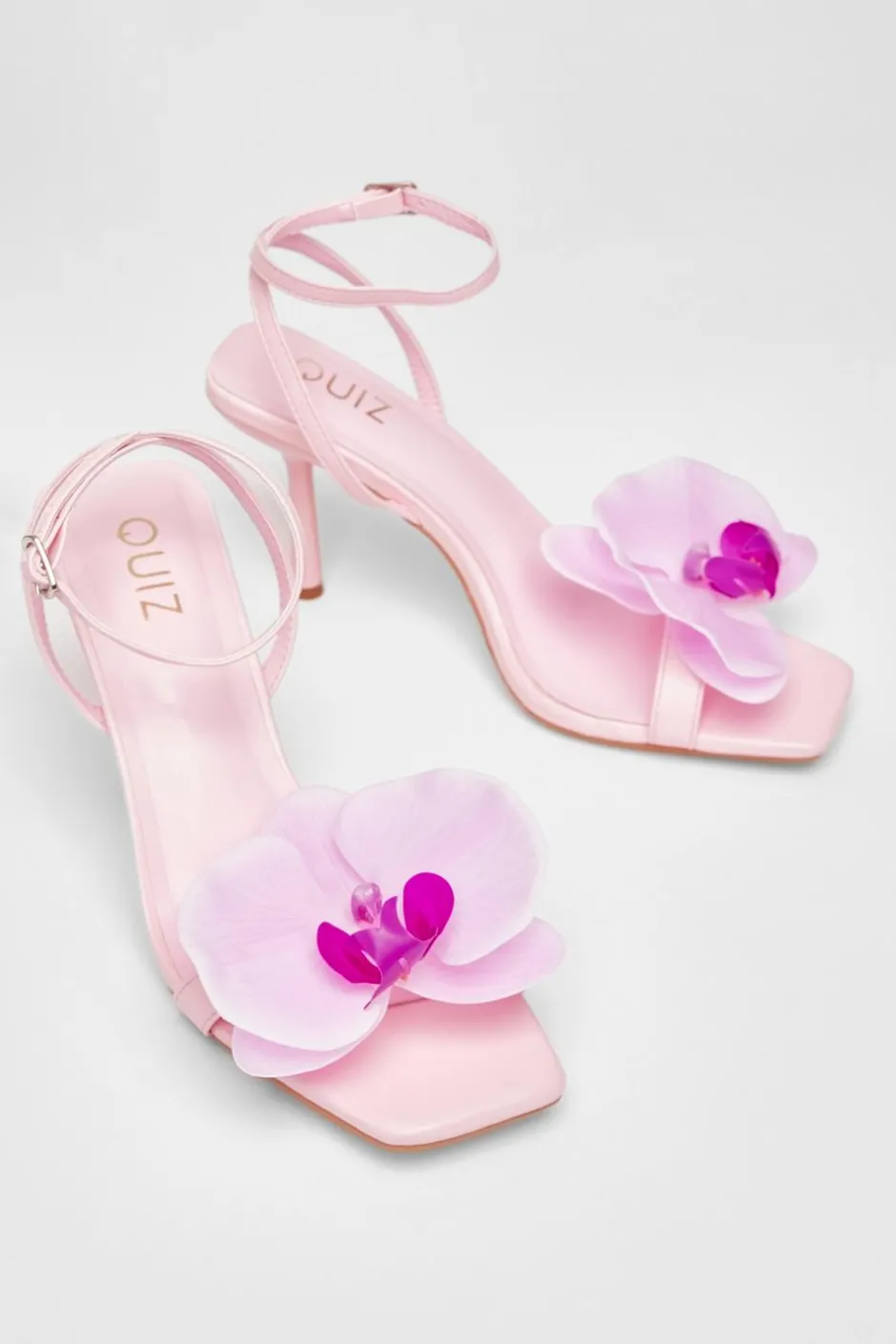 Quiz Flower Detail Stiletto Heels Light Pink Best