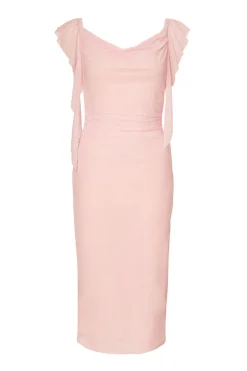 Quiz Frill Midi Dress Light Pink Discount