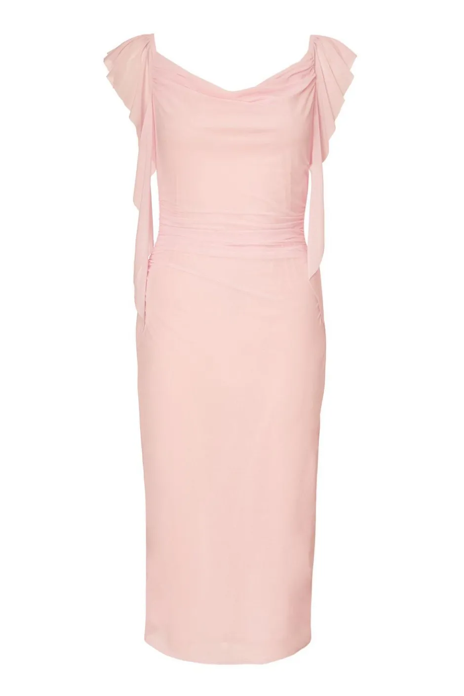 Quiz Frill Midi Dress Light Pink Discount
