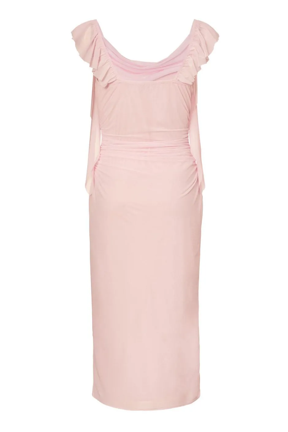 Quiz Frill Midi Dress Light Pink Discount