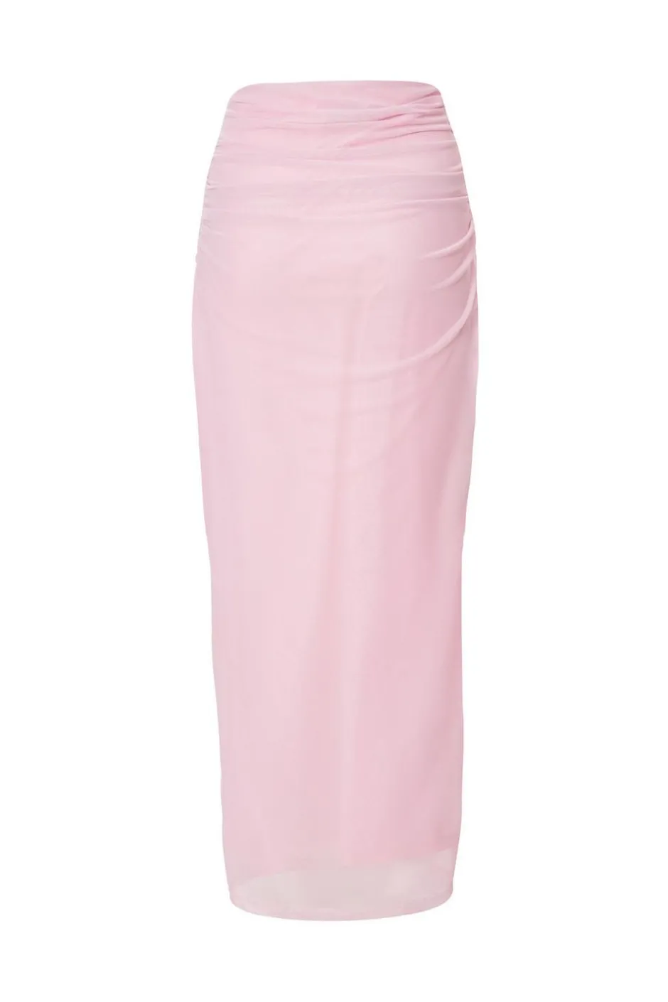 Quiz Mesh Ruched Midaxi Skirt Light Pink Outlet