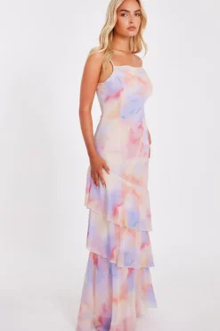 Quiz Light Pink Tie Dye Maxi Dress Online